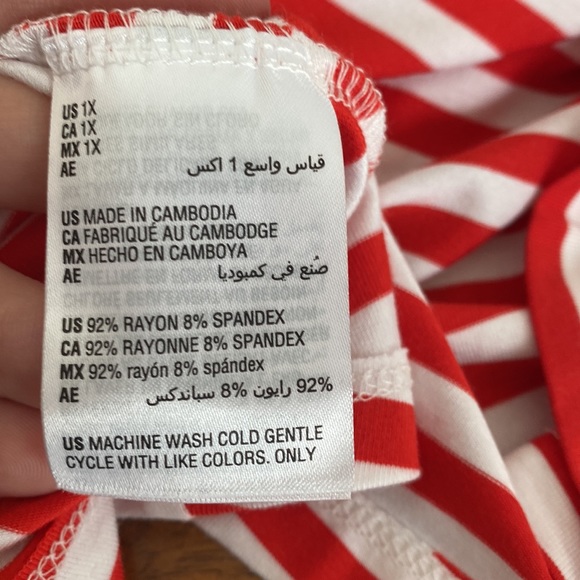 Style & Co red and white striped tank dress sz 1x - Picture 6 of 9